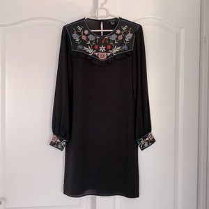 4 for $50 Black dress with embroidered detail